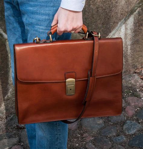 Leather Briefcase for Men Personalized Gift Brown Portfolio - Etsy ...