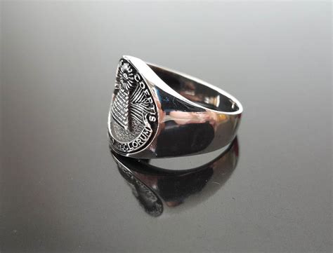 Eliz 925 Sterling Silver Ring ANNUIT COEPTIS Mason Symbol Illuminati ...