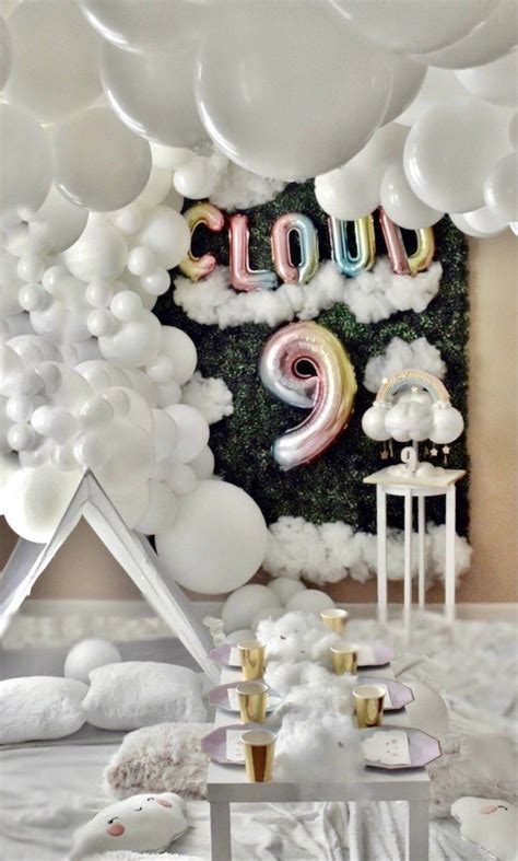 "Cloud Nine" Rainbows & Clouds 9th Birthday Party | Kara's Party Ideas ...