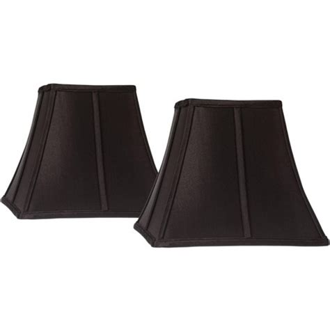 Springcrest Set Of 2 Square Lamp Shades Black Small 6" Top X 11" Bottom ...