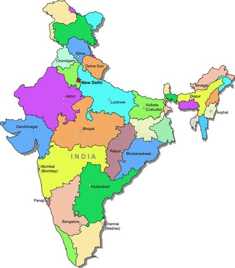 India map. Color India map with regions over white , #Affiliate, #map ...