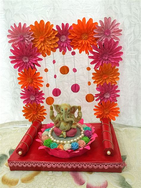 Beautiful,simple and easy to make Ganpati Makhar or Ganesh pooja ...