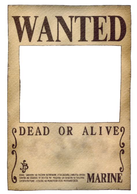 Wanted Poster Template One Piece