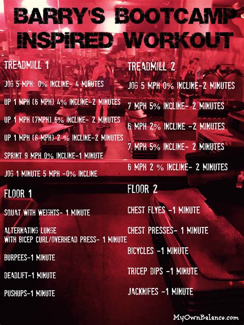 Barry S Bootcamp Inspired Workout Fitness Treadmill