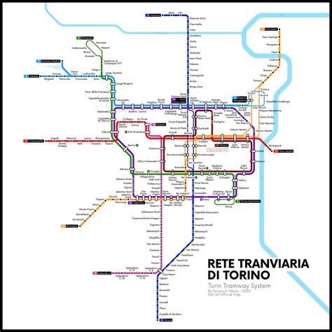 [Diagram] Turin's Tramway System [OC] : TransitDiagrams