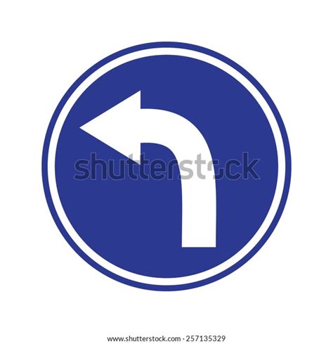 Turn Left Ahead Sign Stock Vector (Royalty Free) 257135329 | Shutterstock