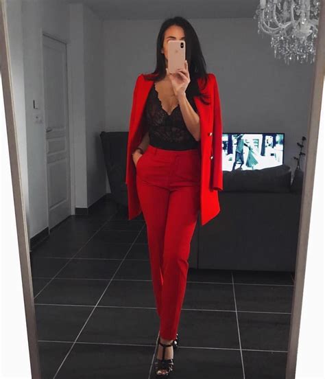 The Red Suit @this.is.hlna ️ | Woman suit fashion, Chic outfits, Classy ...