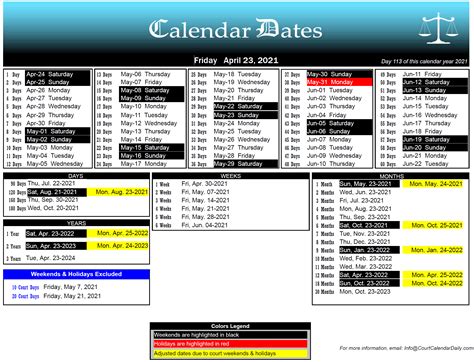 Court Date Calendars - Court Scheduling - Court Date Calculator