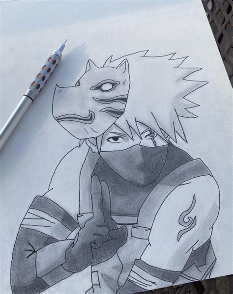 A quick anbu kakashi sketch! Reference used ig:@jamese_art : r/Naruto