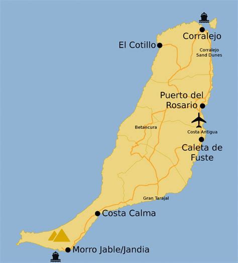 Map of Fuerteventura | Fuerteventura, Canary islands, Map