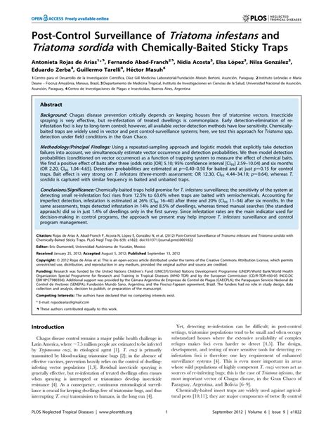 (PDF) Correction: Post-Control Surveillance of Triatoma infestans and ...