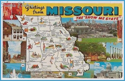 Missouri Map Tourist Attractions - TravelsFinders.Com