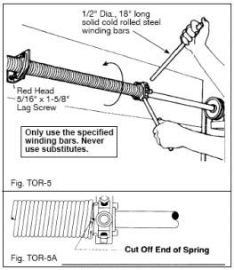 Installing and adjusting garage door torsion springs