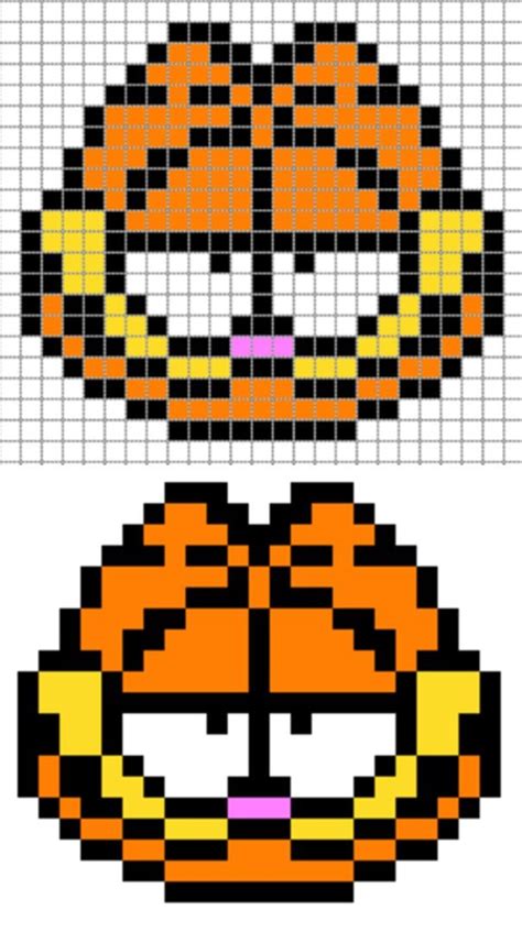 Garfield Pixel Art | Pixel art grid, Pixel art pattern, Pixel art