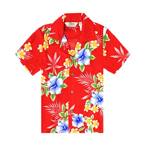 Boy Hawaiian Aloha Shirt in Hibiscus Red Size 14 - Walmart.com