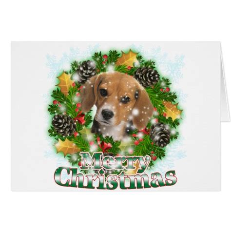 Merry Christmas Beagle Card | Zazzle