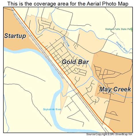 Aerial Photography Map of Gold Bar, WA Washington