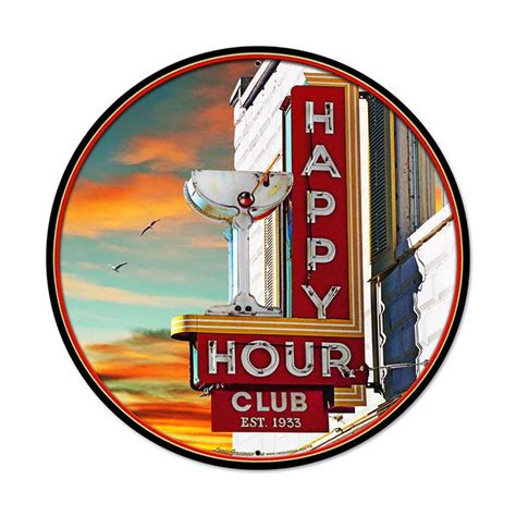 Check out the deal on Happy Hour Club Bar Sign Large Metal Sign Large ...