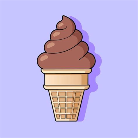 Premium Vector | Chocolate ice cream cone animated illustration