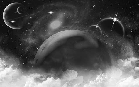 PicZene - Space Wallpaper Black And White