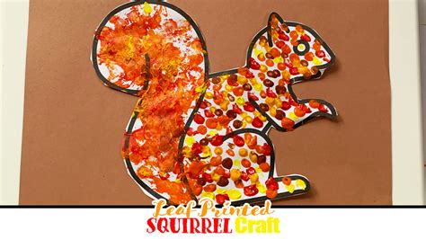 Leaf Printed Squirrel Craft - Happy Toddler Playtime