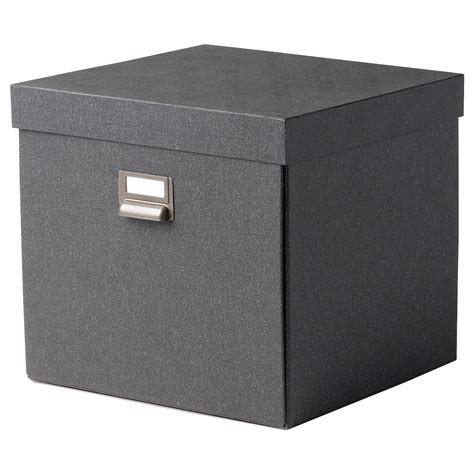 TJOG storage box with lid, dark gray, 32x31x30 cm (12 ½x12 ¼x11 ¾") - IKEA