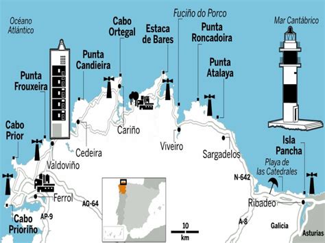 Mapa playa de las catedrales Lugo, los 7 más usados » Turismo Tips