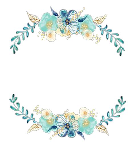 Floral Blue Frame PNG Transparent Images