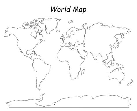 Simple World Map Outline | World map printable, World map outline ...