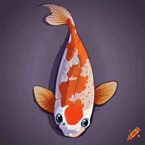 Cartoon illustration of a koi pond