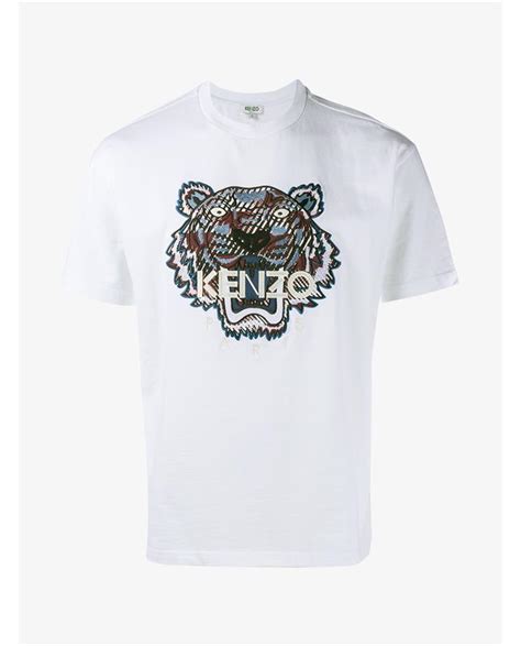 Kenzo Embroidered Tiger T-shirt In White | ModeSens