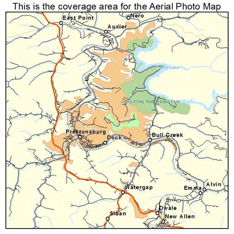 Aerial Photography Map of Prestonsburg, KY Kentucky