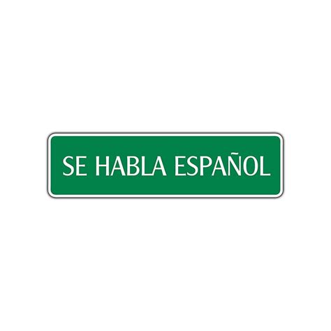 Se Habla Espanol Spanish Aluminum Metal Novelty Street Sign Wall Art ...