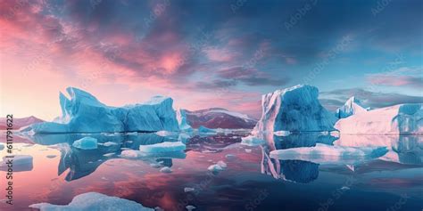 majestic glacial landscape with towering ice formations and sparkling ...