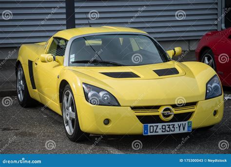 Front View of Yellow Opel Speedster Roadster of Parked in the Street ...