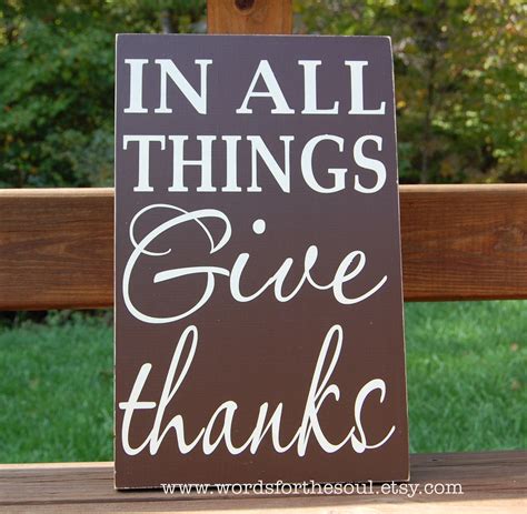 In All things GIVE THANKS Thanksgiving Sign 1 by WordsForTheSoul