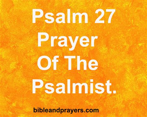 Psalm 27 Prayer Of The Psalmist -Bibleandprayers.com