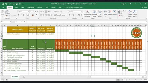 How To Create A Simple Timeline In Excel - Design Talk