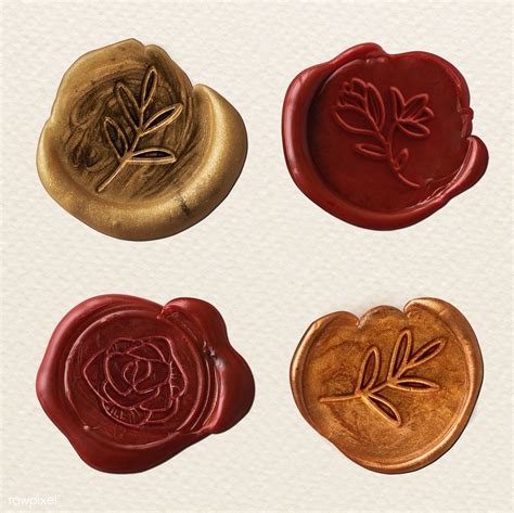 Vintage botanical wax seal stamp collection | premium image by rawpixel ...