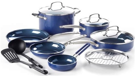 Blue Diamond 12-Piece Toxin-Free Ceramic Nonstick Pots and Pans ...