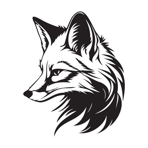 Fox Face, Silhouettes Fox Face SVG, black and white Fox vector 22666363 ...