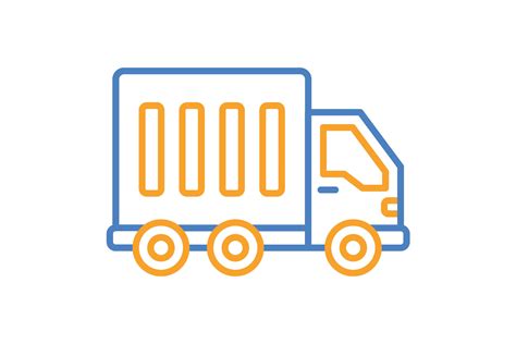 Truck Blue & Orange Line Icon Graphic by Maan Icons · Creative Fabrica