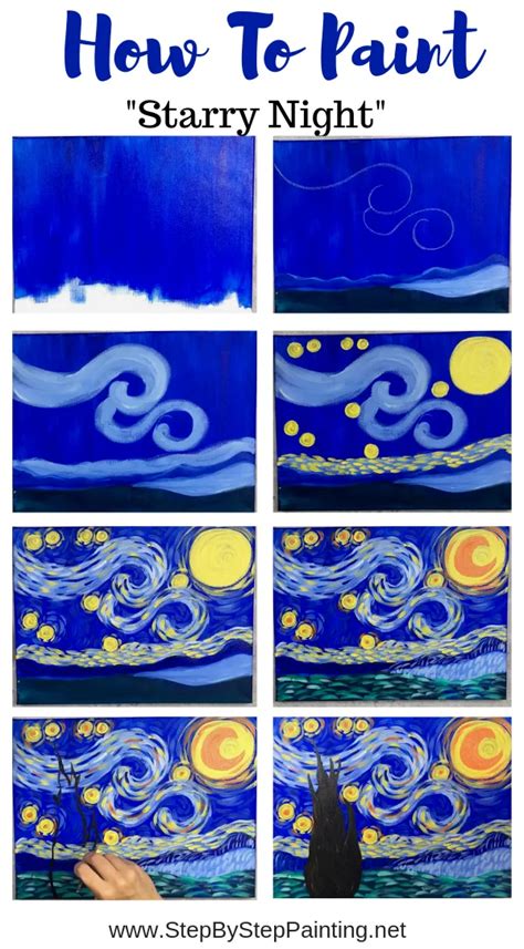 How To Paint Starry Night | Starry night painting, Night painting ...