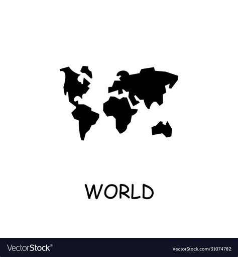 World map flat icon Royalty Free Vector Image - VectorStock