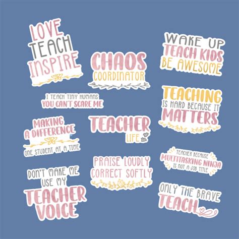 Teacher Stickers Pack, Teacher Gifts, Teacher Quote Stickers, Teacher ...