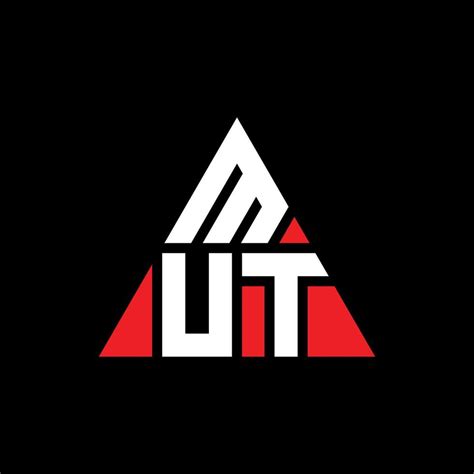 MUT triangle letter logo design with triangle shape. MUT triangle logo ...