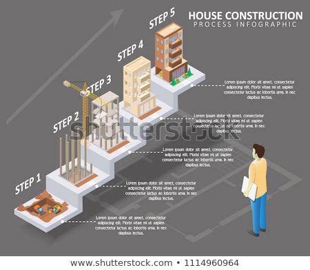 House Construction Process Infographic Vector Isometric Stock Vector ...