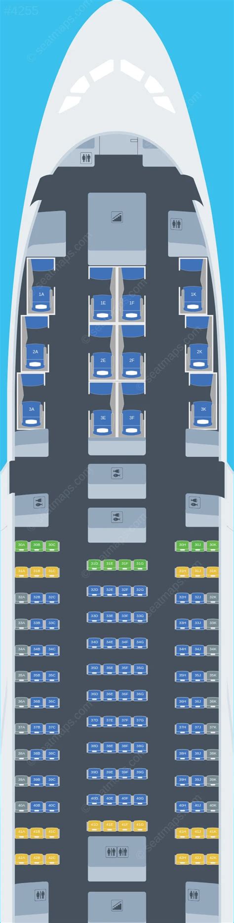 Seat map of Asiana Airlines Airbus A380 aircraft