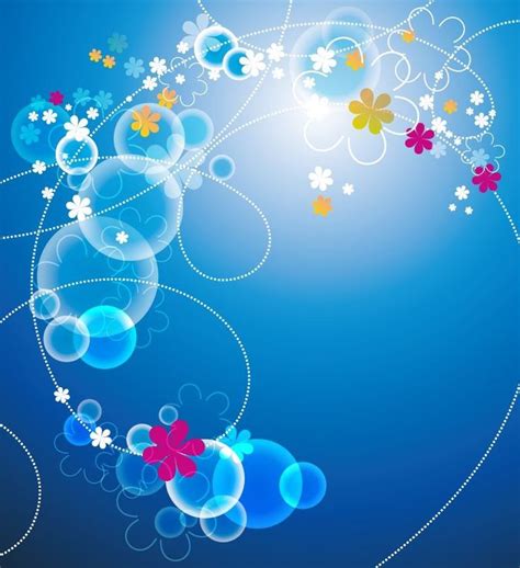 Cool Background Designs | Abstract Blue Floral Vector Background | Free ...