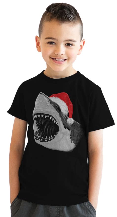 Crazy Dog T-Shirts - Youth Santa Jaws Funny Holiday Shark Christmas ...